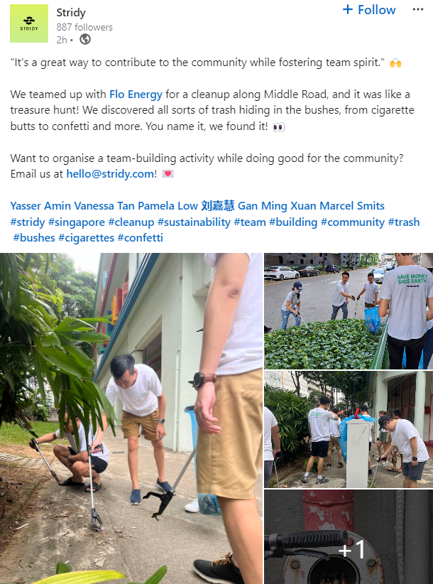 stridy-community-clean-up-team-building